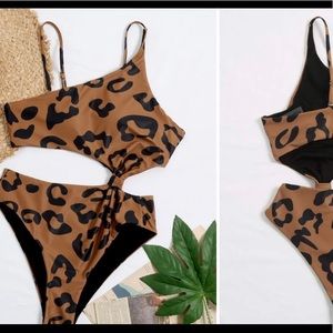 Cheetah brown one piece cut out